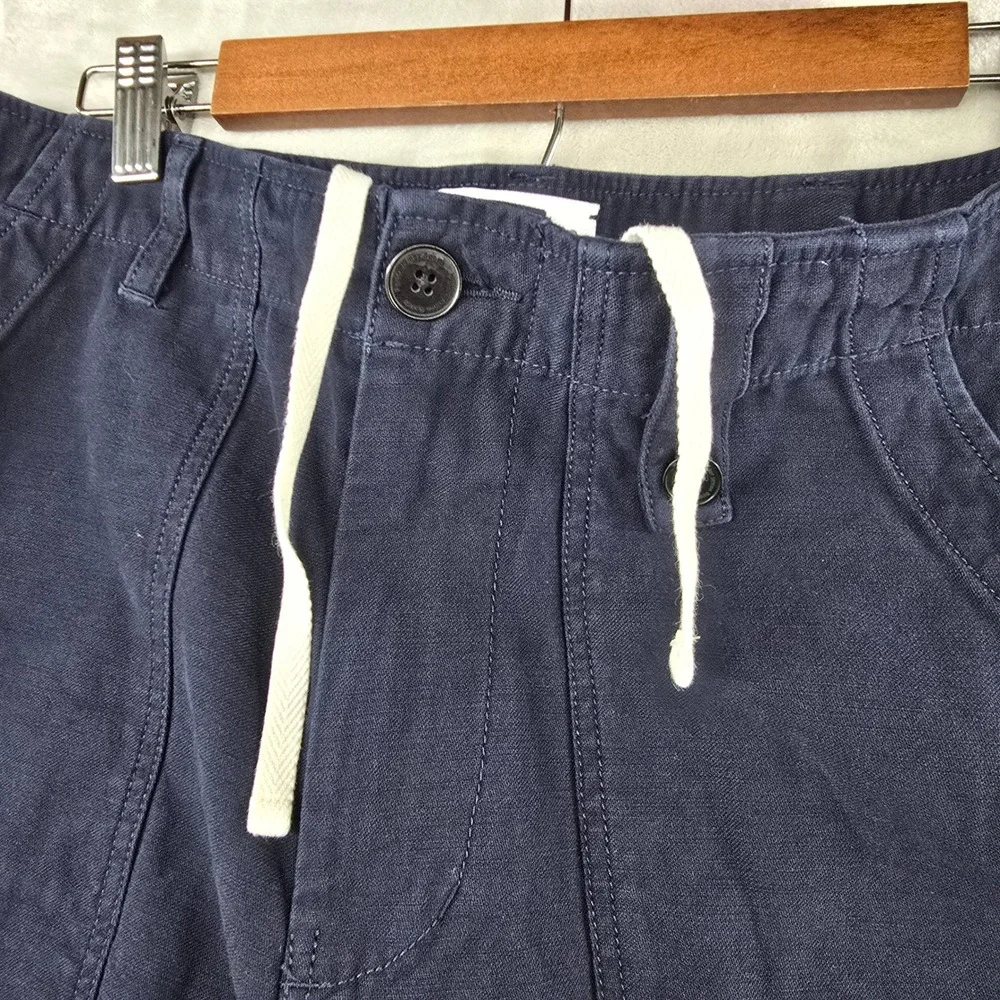 Porter James Sports Fatigue Pants Mens Medium Navy Blue Drawstring Trousers